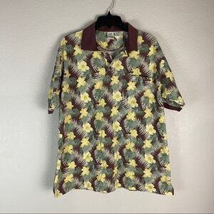 Haband Floral Polo Shirt Size Large